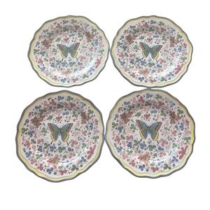 Sur La Table Butterfly Salad Plates Four Hand Painted